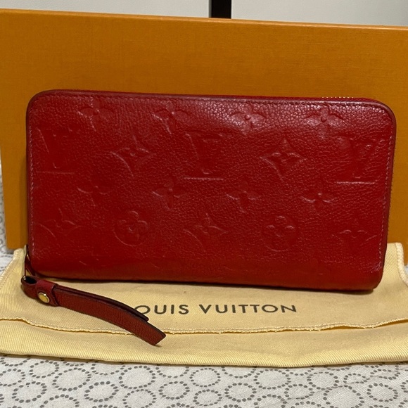 Louis Vuitton Red Emprente Zippy Wallet - Picture 2 of 15